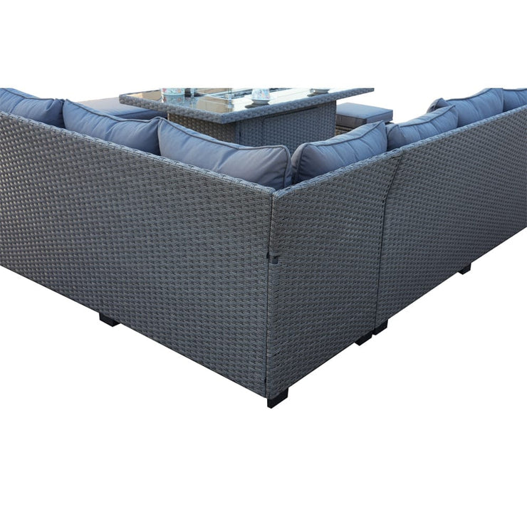 Galle 9 Seater Rattan Garden Furniture With Fire Pit Sofa Set