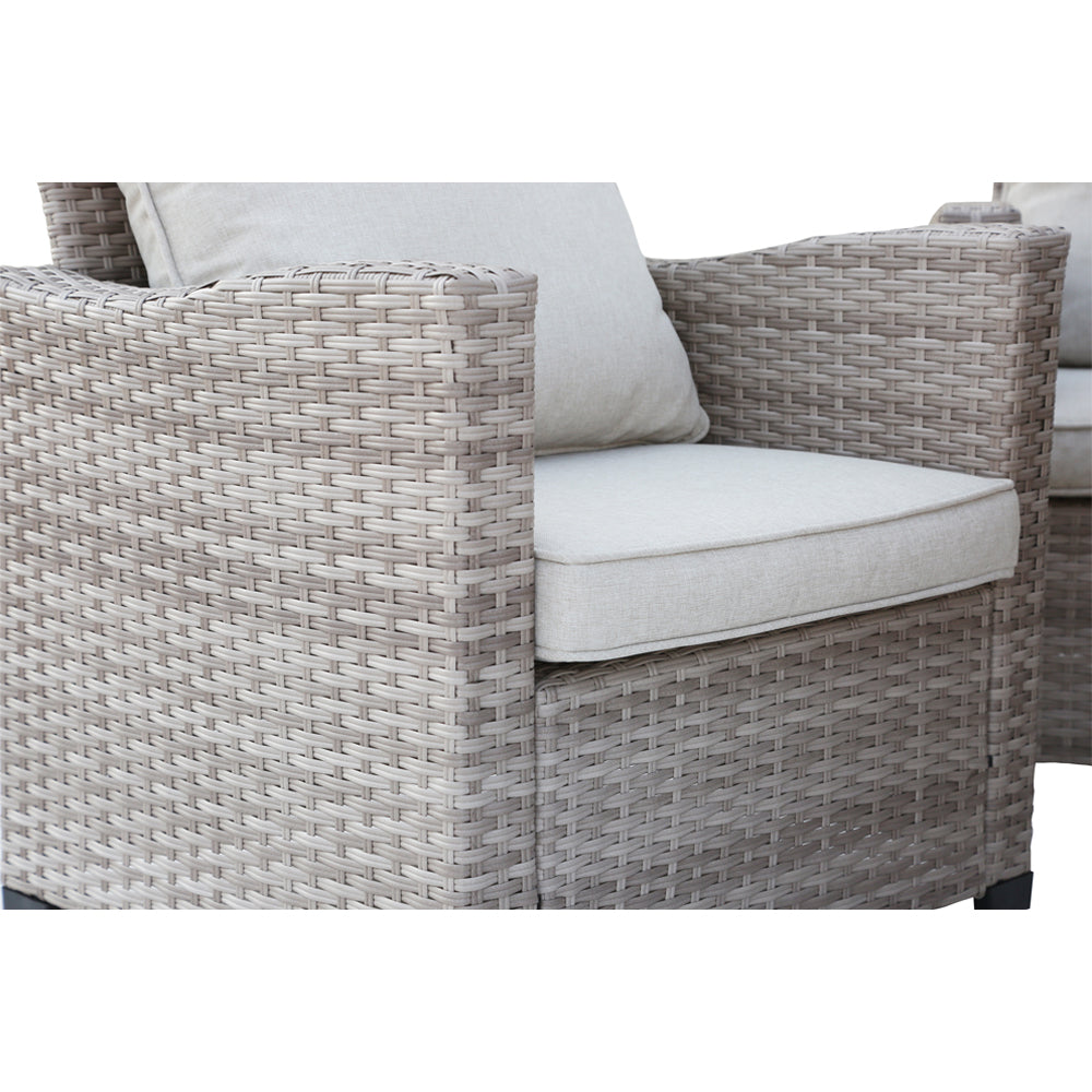 Galle Right Facing 9 Seater Garden Furniture Corner Sofa Fire Pit Set With Foldable Side Tables