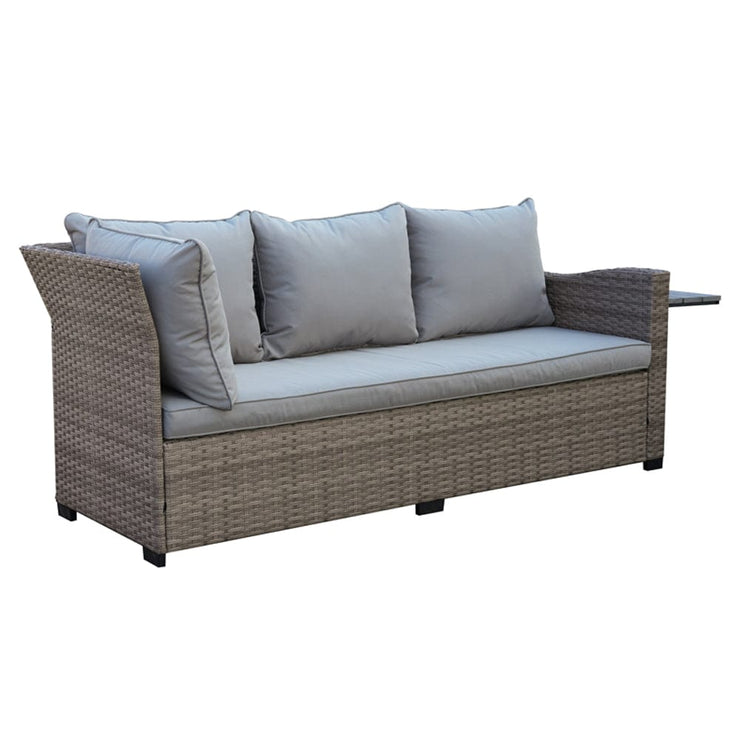 Galle Right Facing 9 Seater Garden Corner Sofa Fire Pit Set With Foldable Side Tables