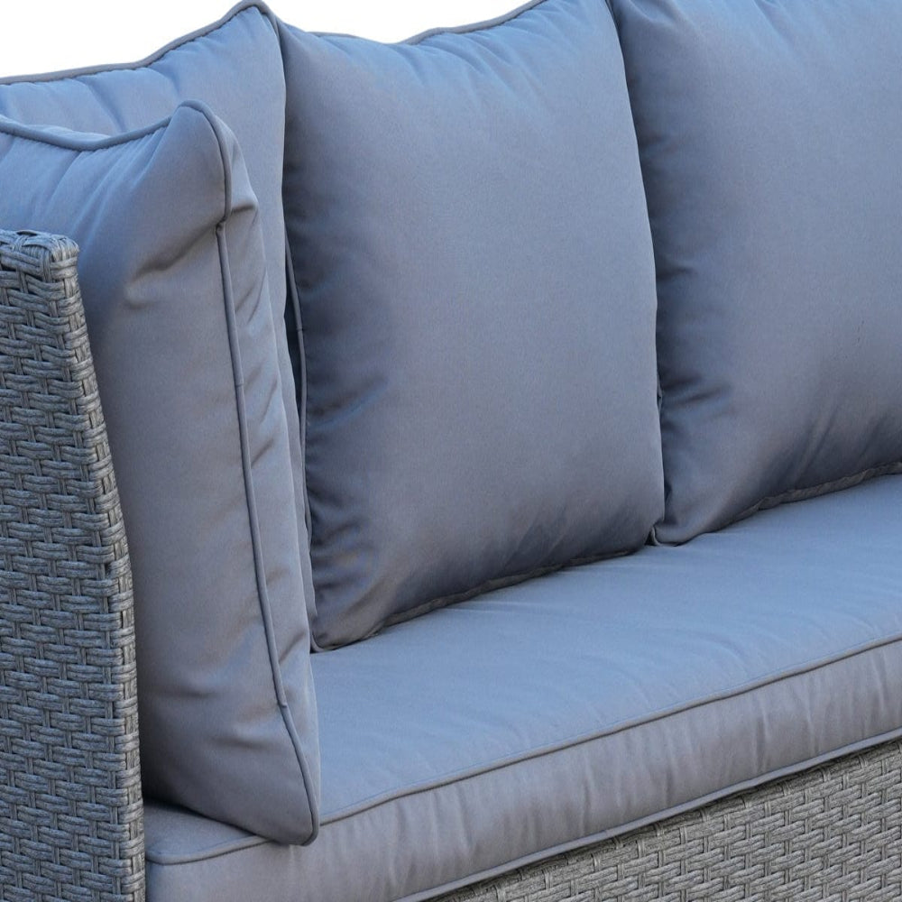 Galle Right Facing 9 Seater Garden Corner Sofa Fire Pit Set With Stool And Bench