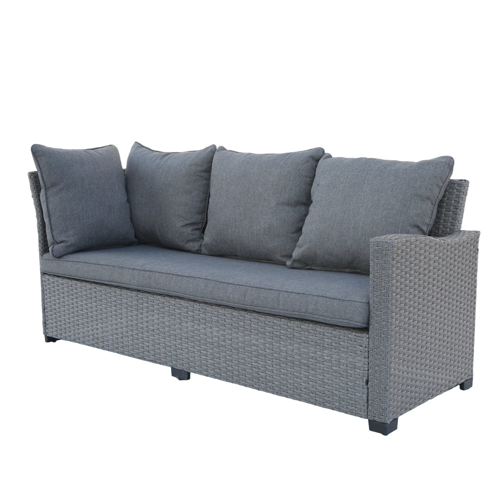Galle Right Facing 9 Seater Garden Corner Sofa Fire Pit Set With Stool And Bench