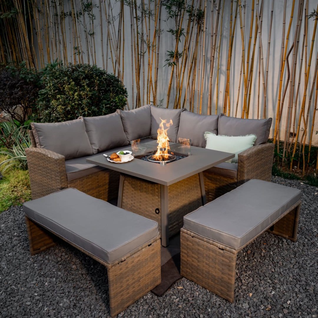 Rattan Fire Pit Dining Sets - Fast & Free Delivery - Furniture Maxi
