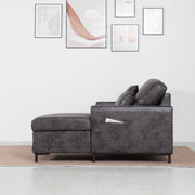 PU Leather 3 Seater Corner Sofa Bed With Corner Chaise and Storage