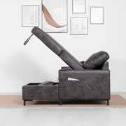 PU Leather 3 Seater Corner Sofa Bed With Corner Chaise and Storage