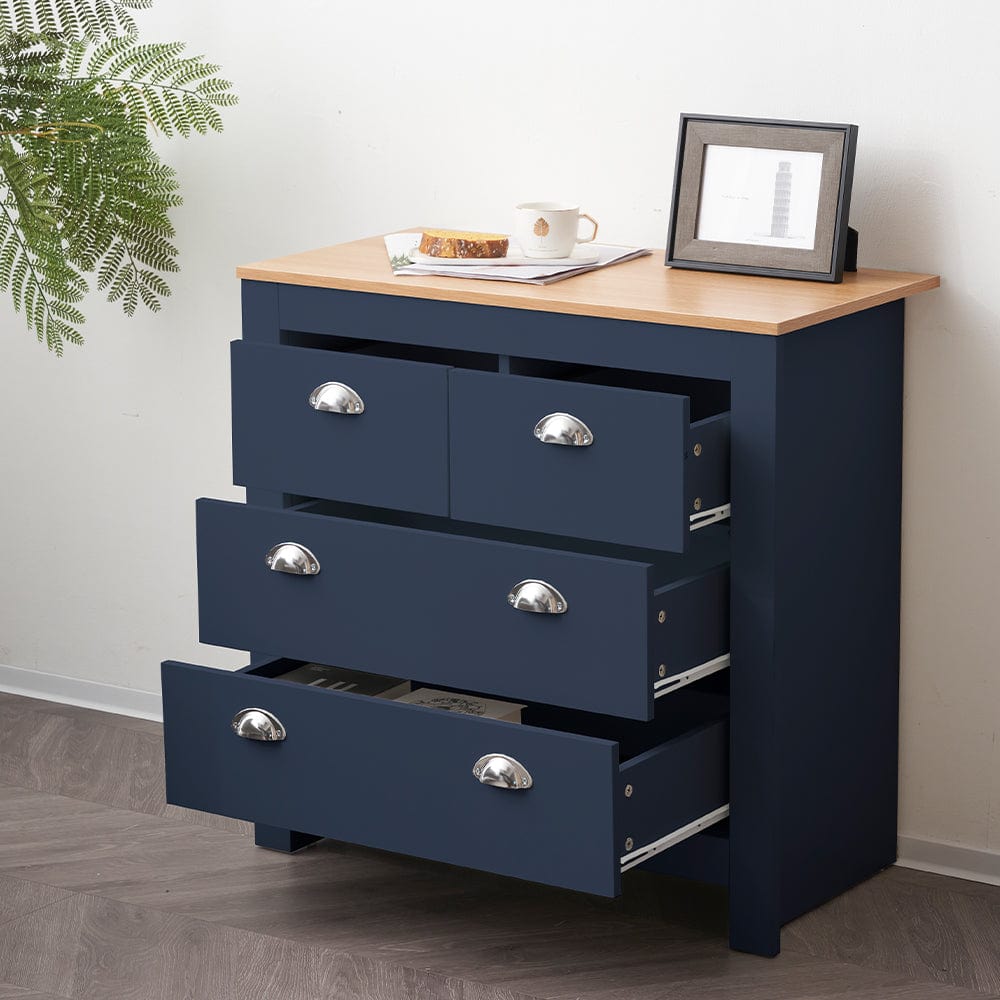 Heritage 2+2 Chest Of Drawers Storage Cabinet