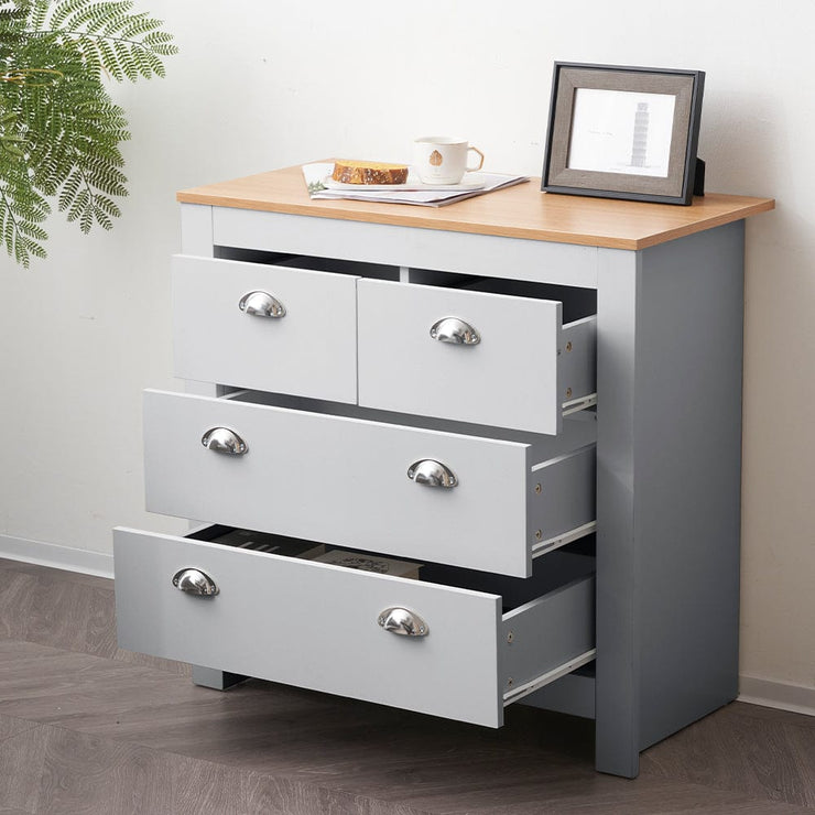 Heritage 2+2 Chest Of Drawers Storage Cabinet