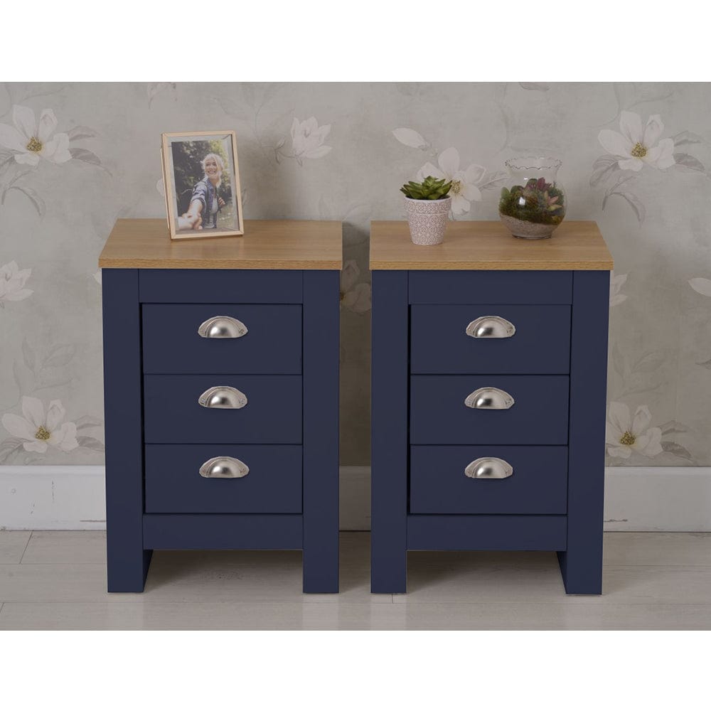 Heritage 3 Drawer Bedside Table Bedside Cabinet