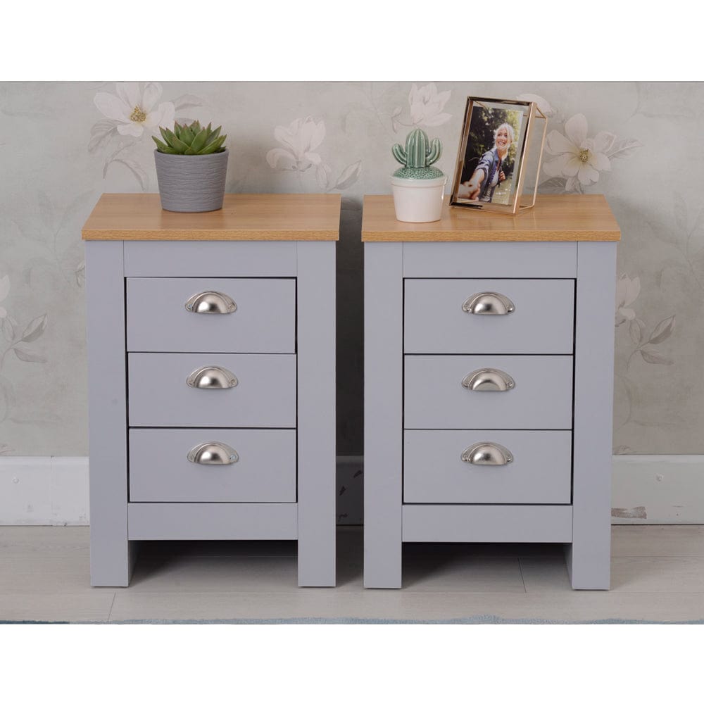 Heritage 3 Drawer Bedside Table Bedside Cabinet