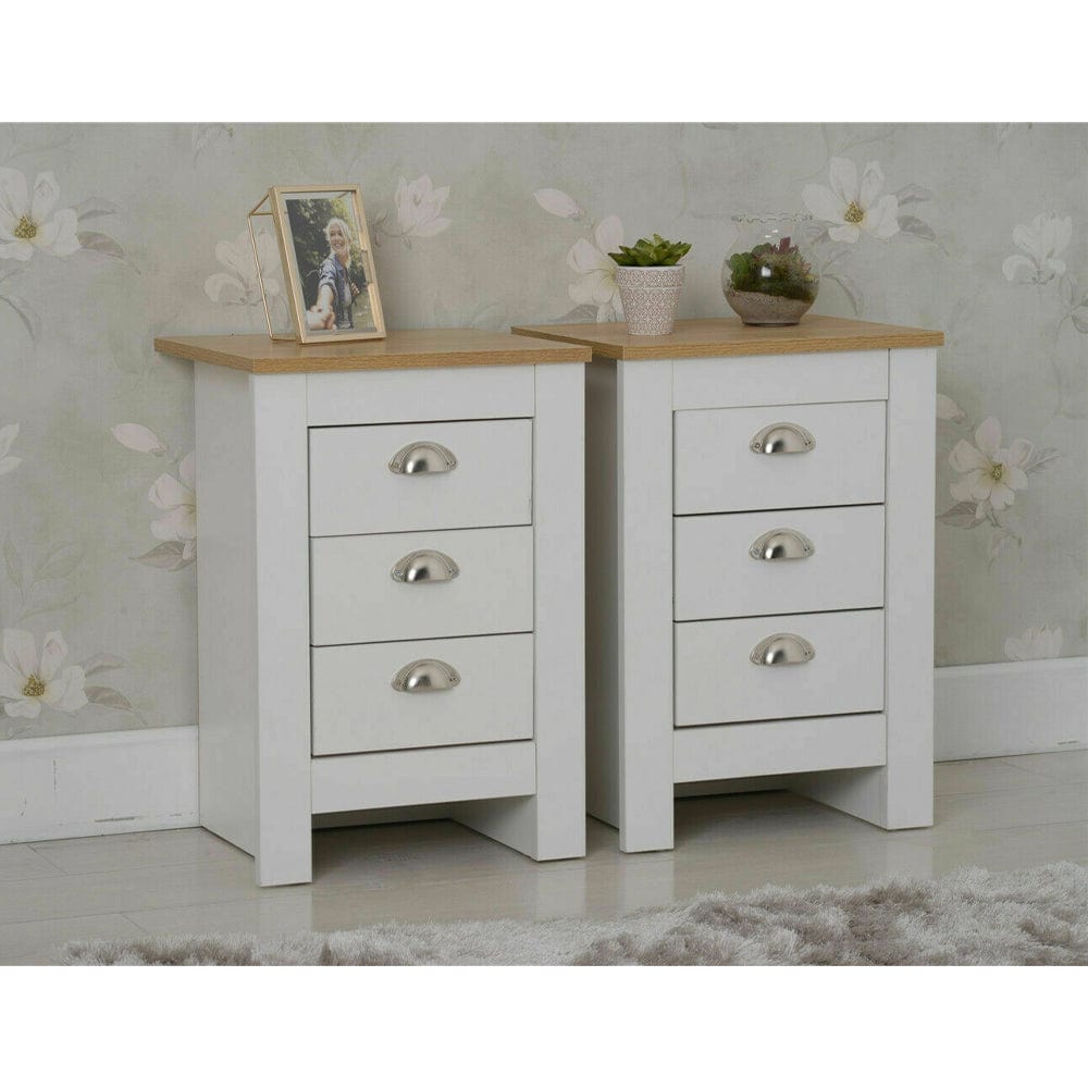 Heritage 3 Drawer Bedside Table Bedside Cabinet