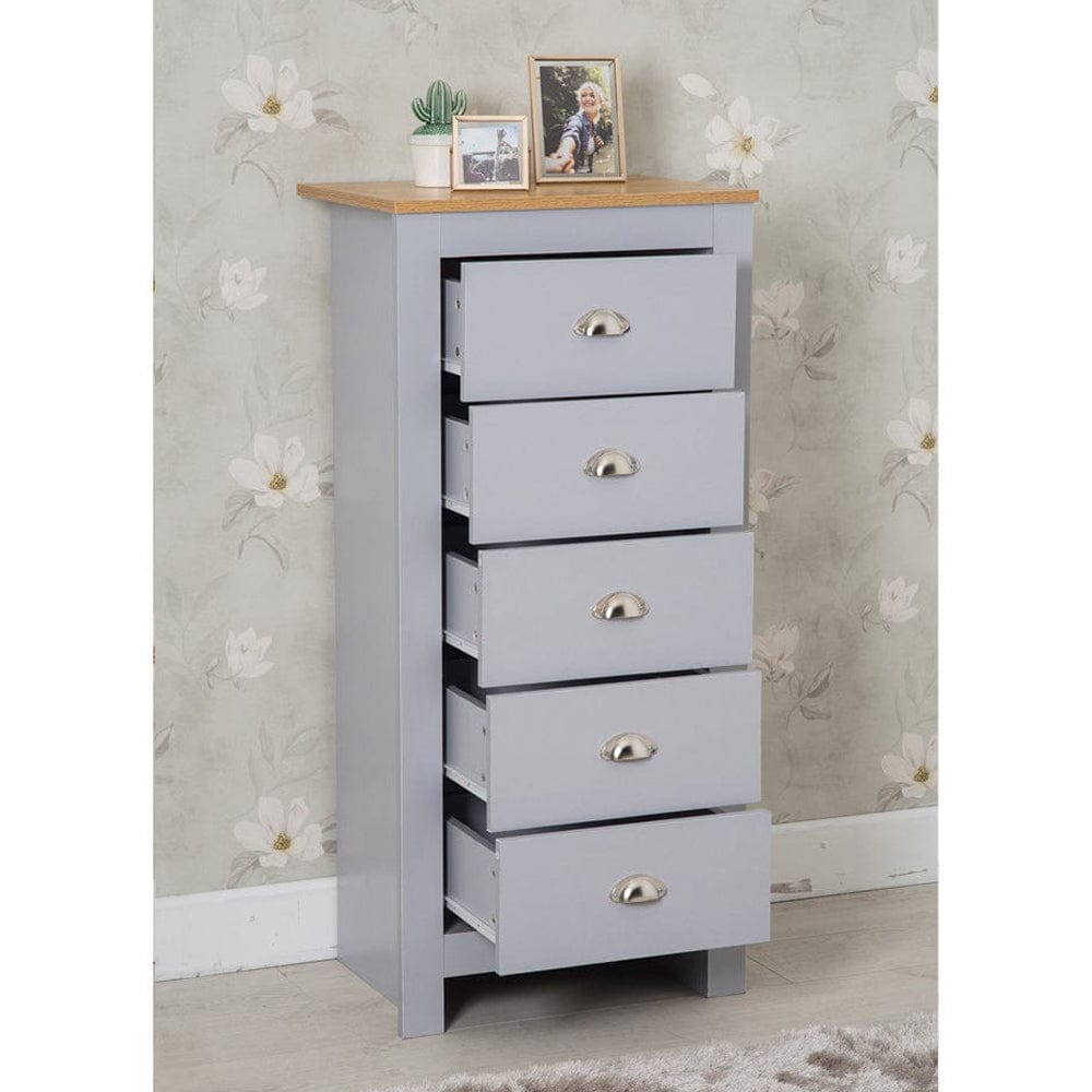 Heritage 5 Drawer Tall Chest Storage Cabinet