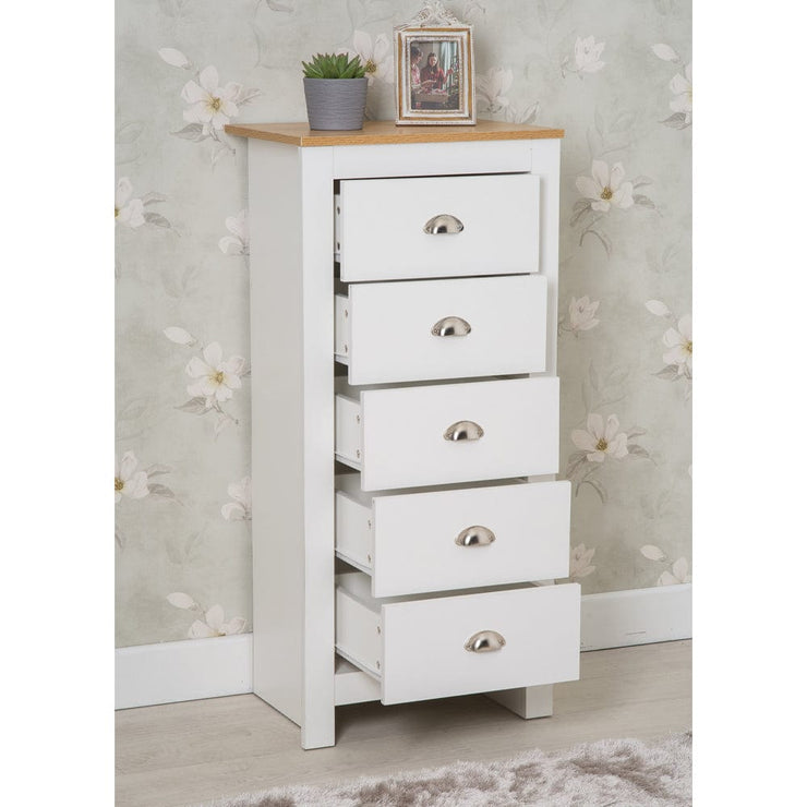 Heritage 5 Drawer Tall Chest Storage Cabinet