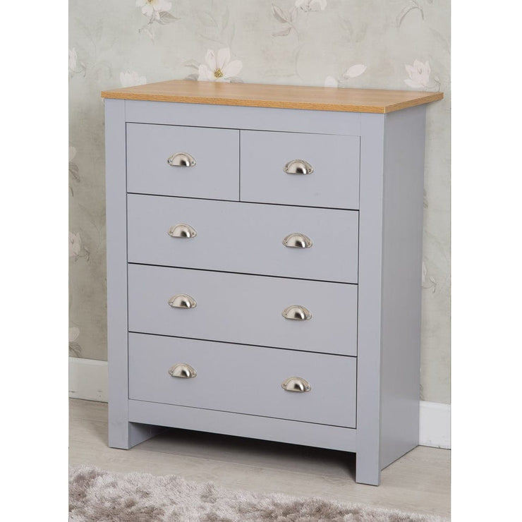 Heritage 3+2 Chest Of Drawers Storage Cabinet