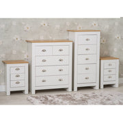 Heritage White Four Piece Bedroom Set Chests and Bedsides