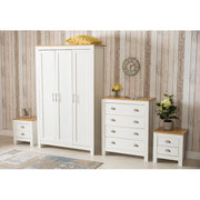 Heritage 4 Piece Bedroom Furniture Set Wardrobe Chest Bedside Table