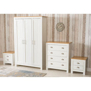 Heritage 4 Piece Bedroom Furniture Set Wardrobe Chest Bedside Table