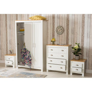 Heritage 4 Piece Bedroom Furniture Set Wardrobe Chest Bedside Table