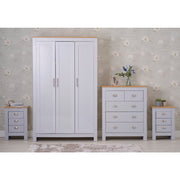 Heritage 4 Piece Bedroom Wardrobe Chest Set With Bedside Tables