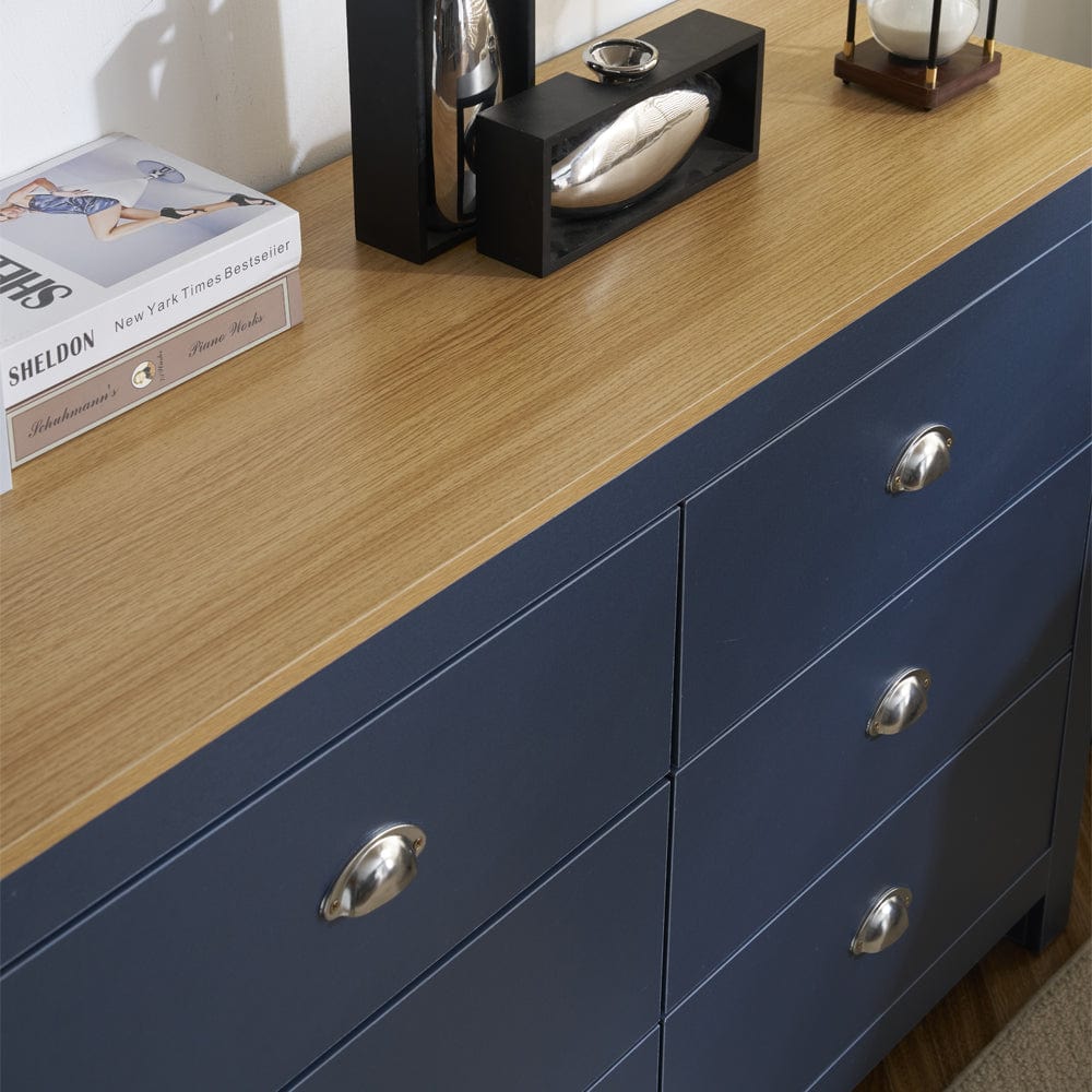 Heritage 6 Drawer Chest Bedroom Storage Cabinet