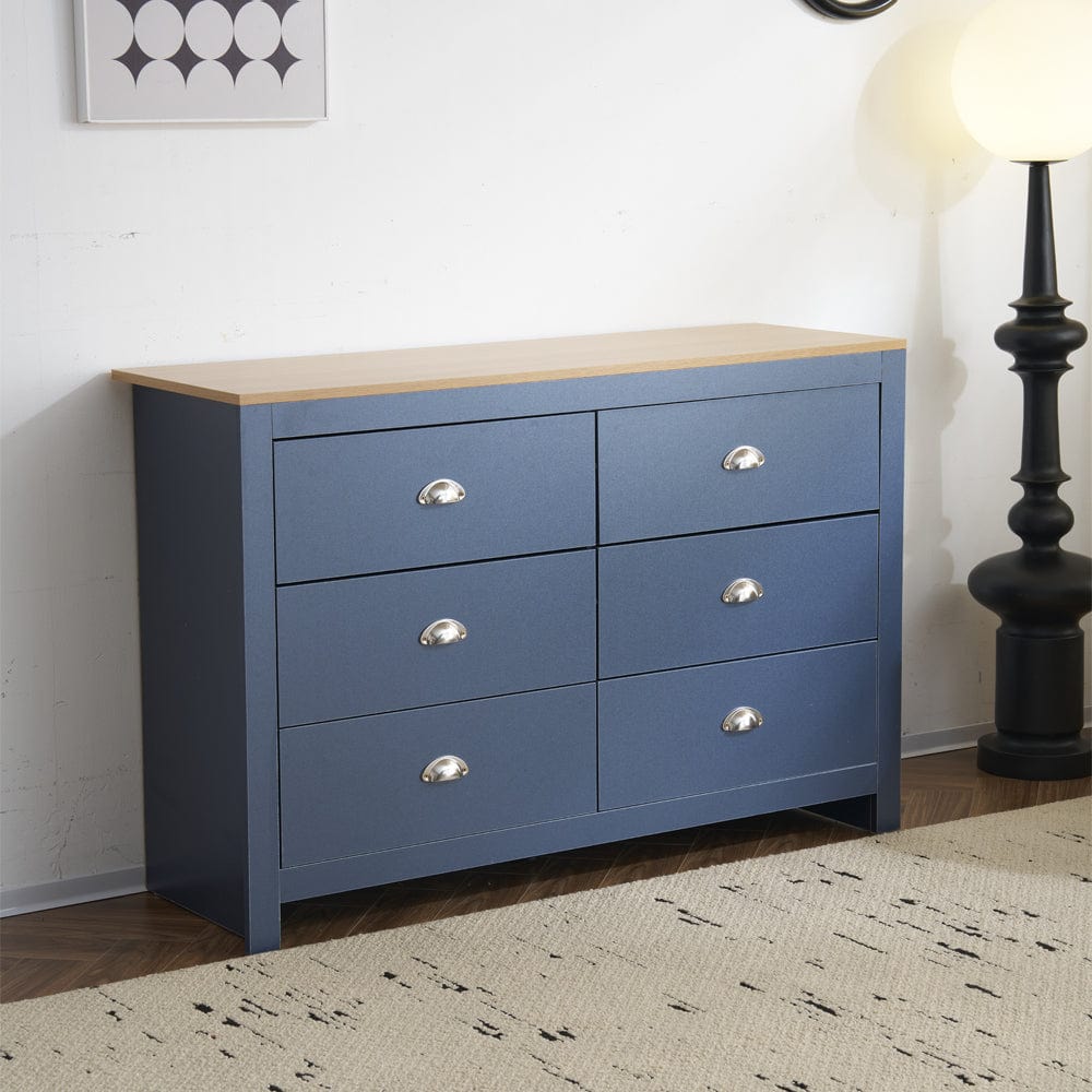 Heritage 6 Drawer Chest Bedroom Storage Cabinet
