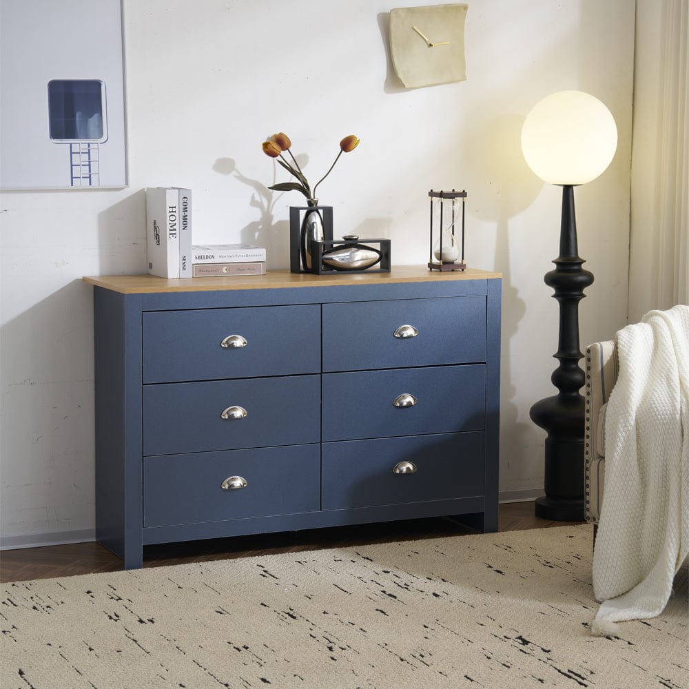 Heritage 6 Drawer Chest Bedroom Storage Cabinet