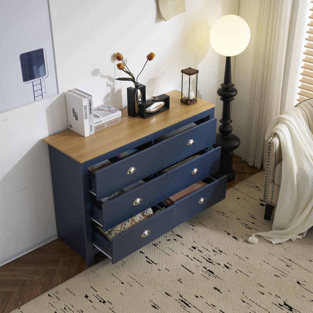 Heritage 6 Drawer Chest Bedroom Storage Cabinet