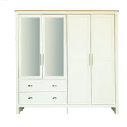 Heritage 4 Door 2 Drawer Mirrored Wardrobe