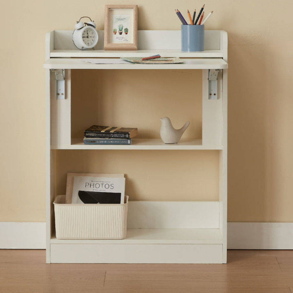 Heritage Modern White Foldable Side Desk Table