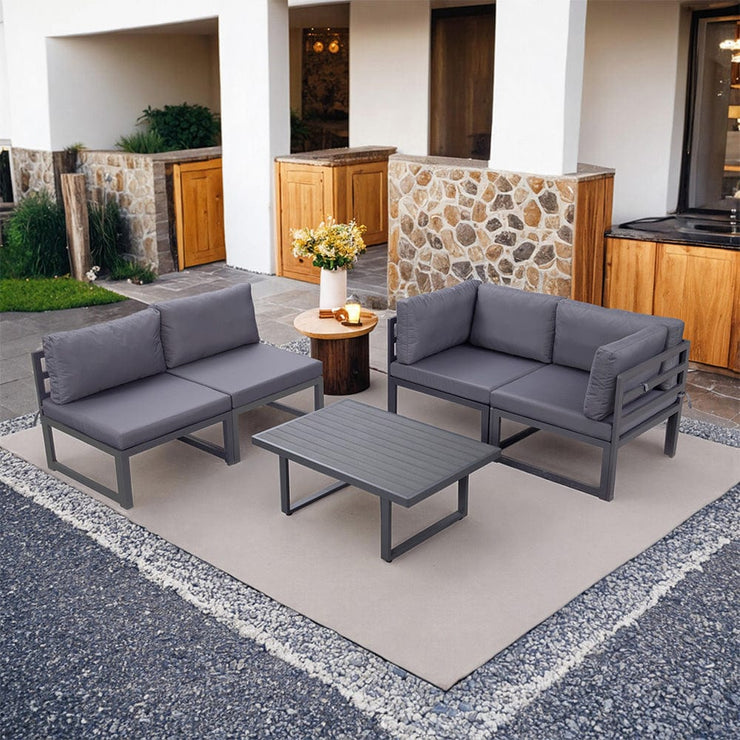 Hamburg Outdoor Modular 4-Seater Garden Patio Sofa Set With Coffee Table