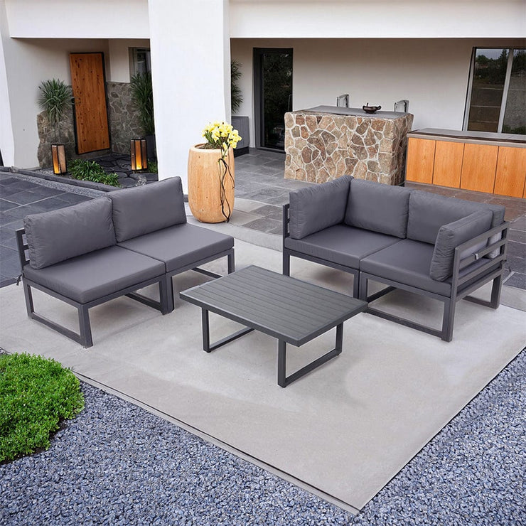 Hamburg Outdoor Modular 4-Seater Garden Patio Sofa Set With Coffee Table