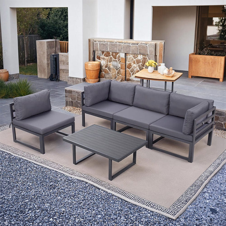 Hamburg Outdoor Modular 4-Seater Garden Patio Sofa Set With Coffee Table