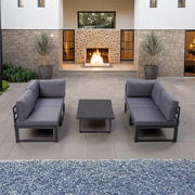 Hamburg Outdoor Modular 4-Seater Garden Patio Sofa Set With Coffee Table