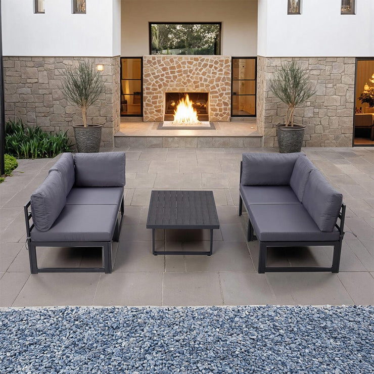 Hamburg Outdoor Modular 4-Seater Garden Patio Sofa Set With Coffee Table