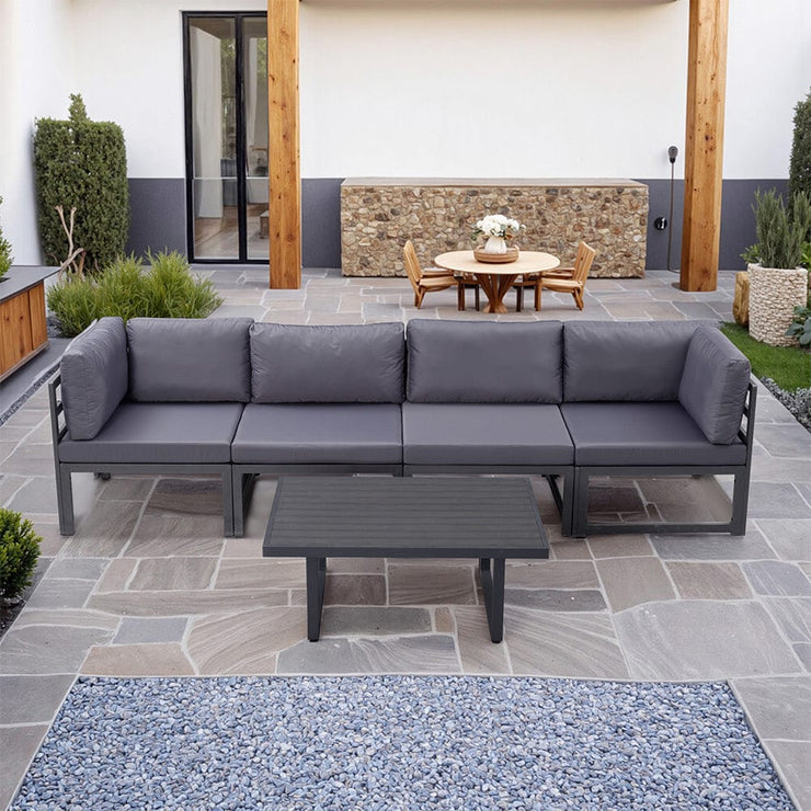 Hamburg Outdoor Modular 4-Seater Garden Patio Sofa Set With Coffee Table