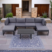 Hamburg Outdoor Modular 6-Seater Garden Patio Sofa Set With Coffee Table