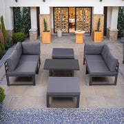 Hamburg Outdoor Modular 6-Seater Garden Patio Sofa Set With Coffee Table