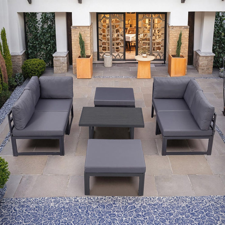 Hamburg Outdoor Modular 6-Seater Garden Patio Sofa Set With Coffee Table