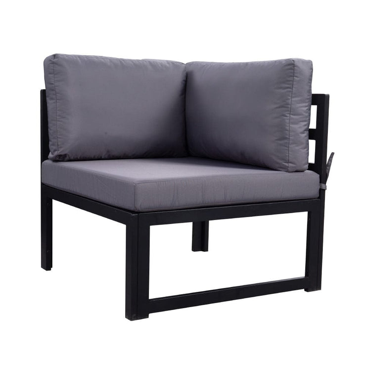Hamburg Outdoor 9-Seater Garden Modular Steel Dining Set With Fire Pit Table
