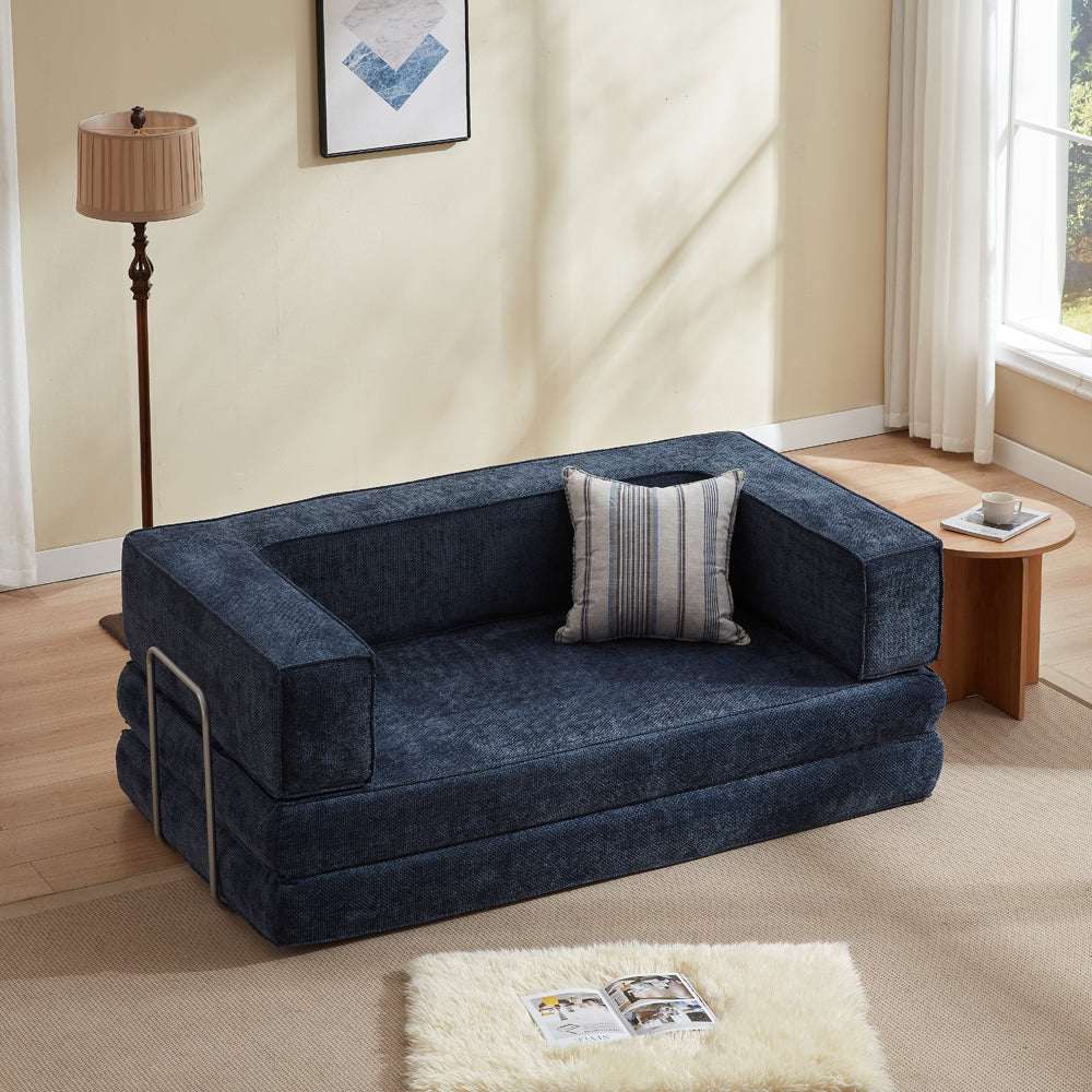 Hugspacee Velvet Compressed Daybed Upholstered Lounge Sofa