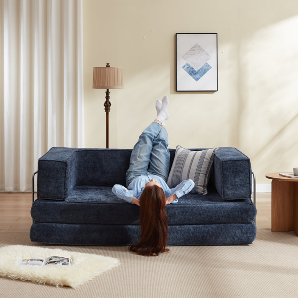 Hugspacee Velvet Compressed Daybed Upholstered Lounge Sofa