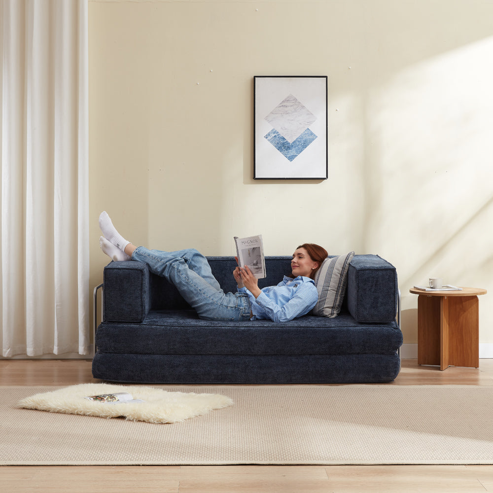 Hugspacee Velvet Compressed Daybed Upholstered Lounge Sofa