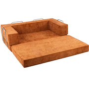 Hugspacee Velvet Compressed Daybed Upholstered Lounge Sofa