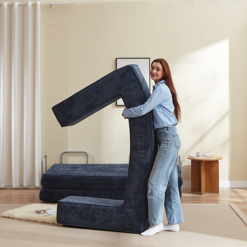 Hugspacee Velvet Compressed Daybed Upholstered Lounge Sofa