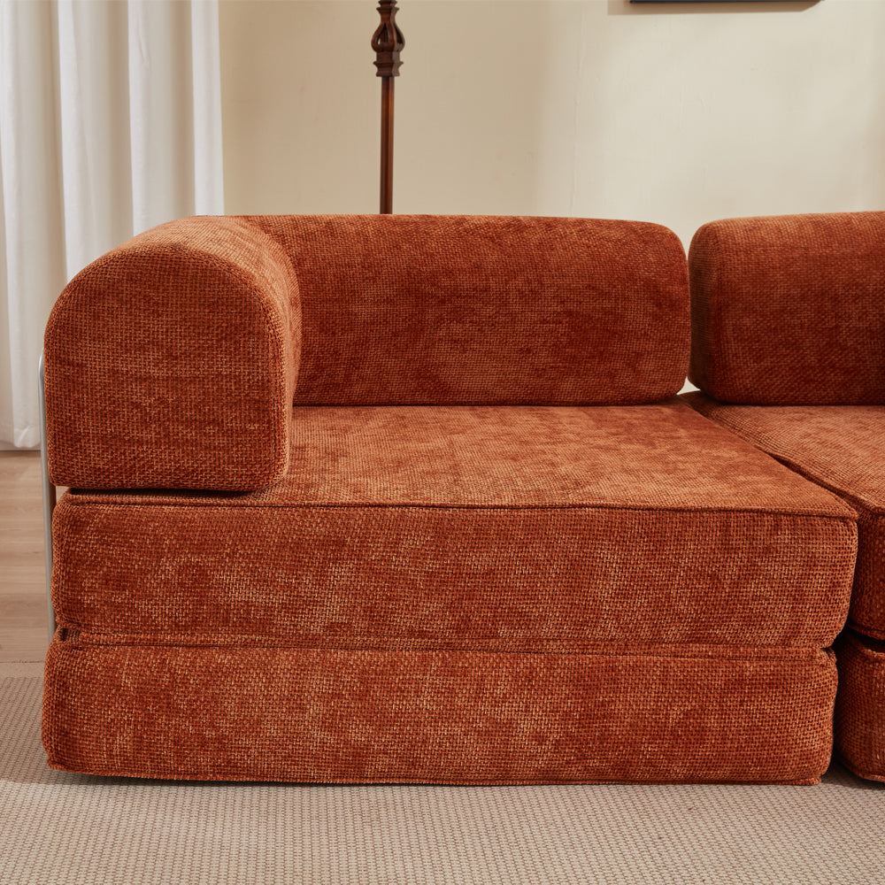 Hugspacee Velvet Compressed Daybed Large Lounge Sofa