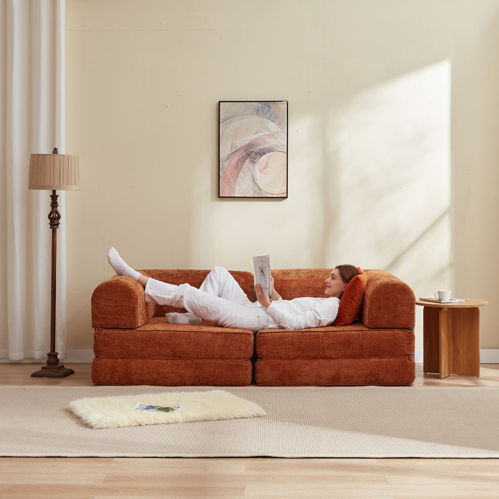 Hugspacee Velvet Compressed Daybed Large Lounge Sofa