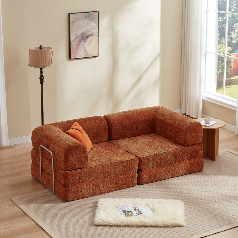 Hugspacee Velvet Compressed Daybed Large Lounge Sofa