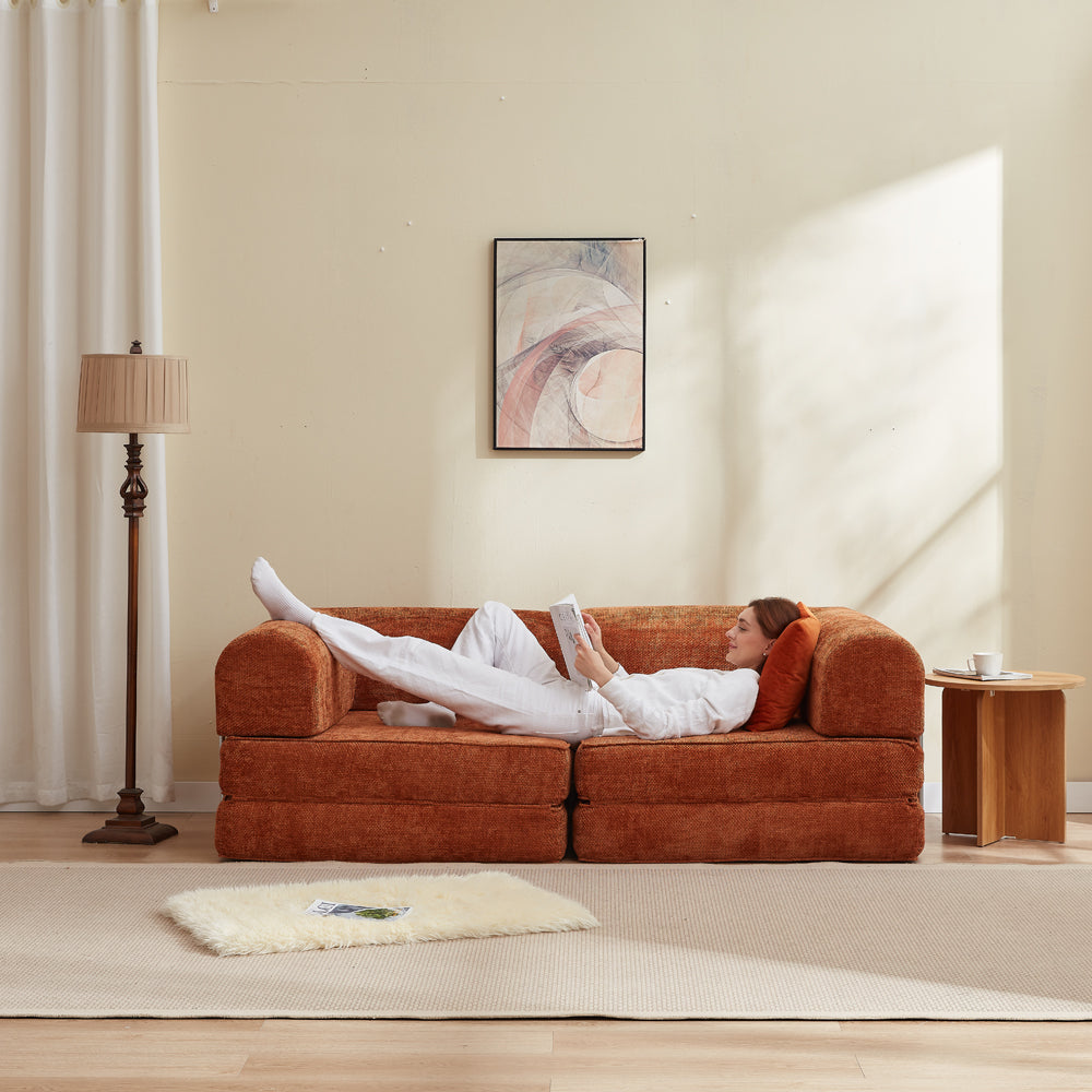 Hugspacee Velvet Compressed Daybed Large Lounge Sofa