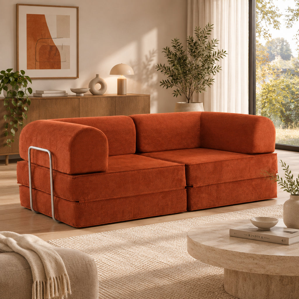 Hugspacee Velvet Compressed Daybed Large Lounge Sofa