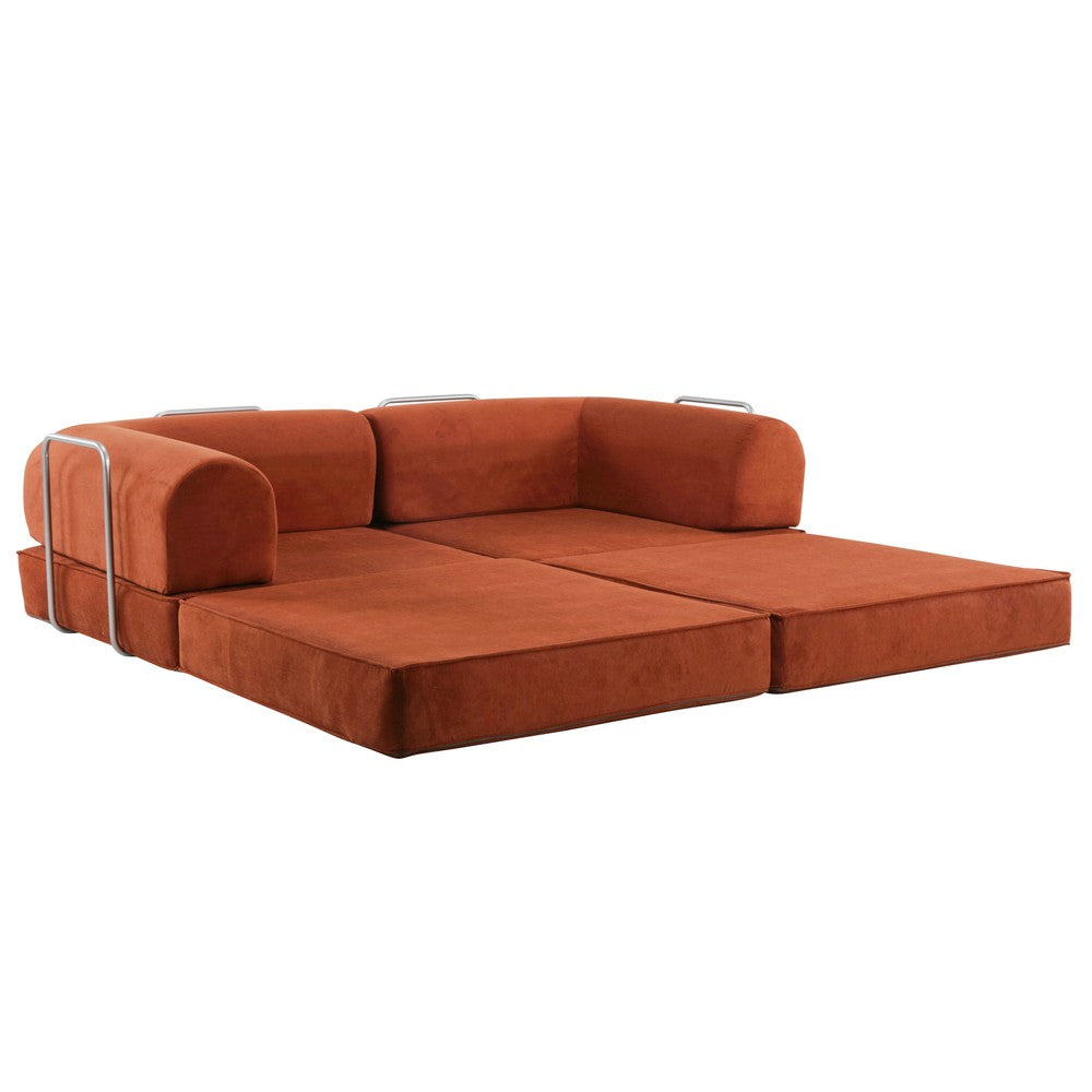 Hugspacee Velvet Compressed Daybed Large Lounge Sofa