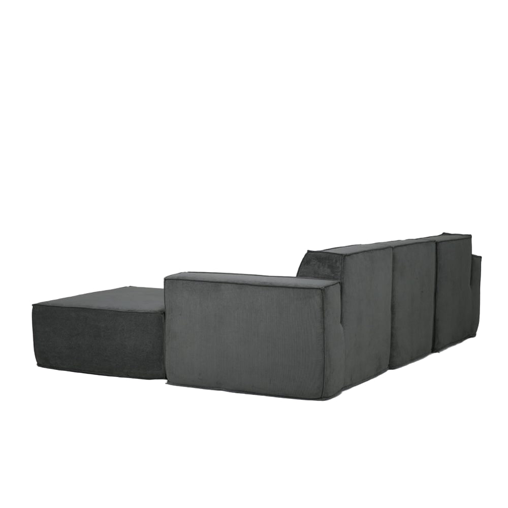 Hugspacee Corduroy 3 Seater Sofa with Footstool