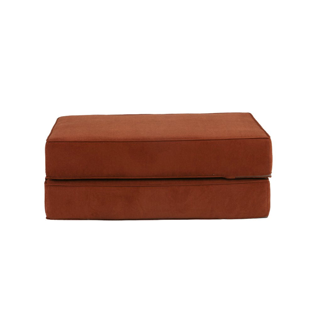 Hugspacee Velvet Corduroy Compressed Daybed Lounge Sofa Ottoman